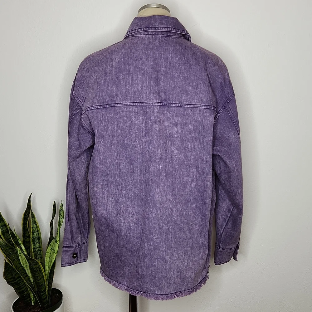 ENTRO Denim Utility Shacket Jacket - Picture 6 of 13
